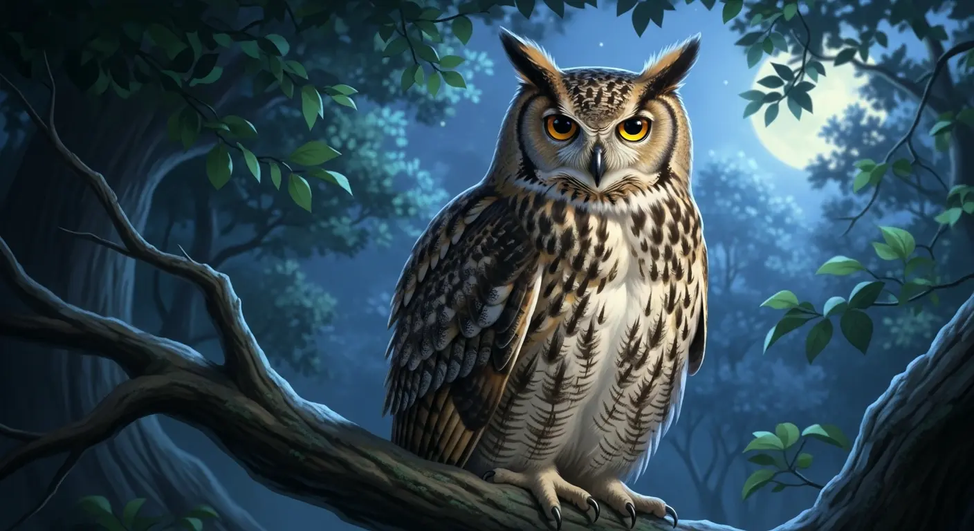 Un grand hibou vous fixant du regard