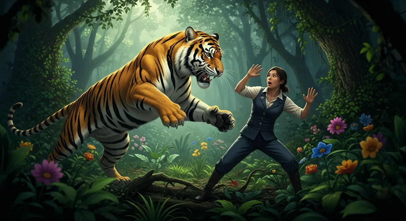 A Tiger Attacking Someone Else