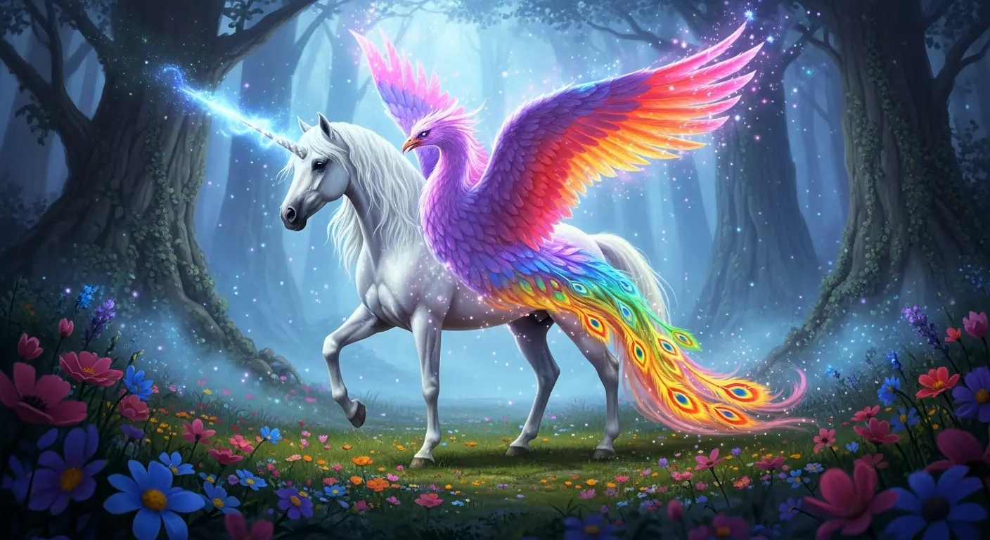 Une licorne se transformant en un autre animal