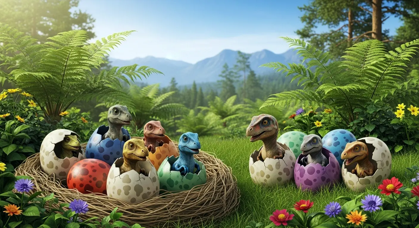 Dinosauriereier oder Baby-Dinosaurier