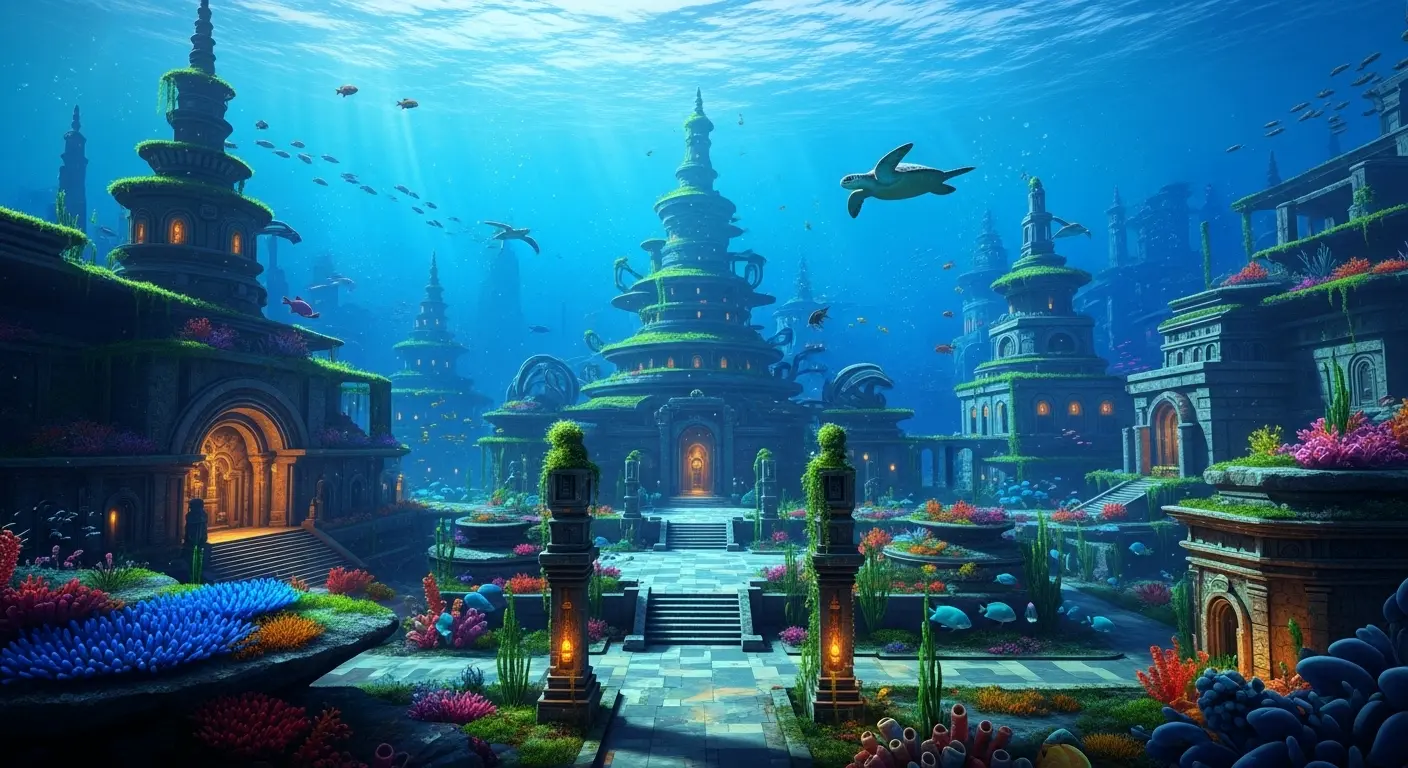 Eine Unterwasserstadt oder Zivilisation entdecken
