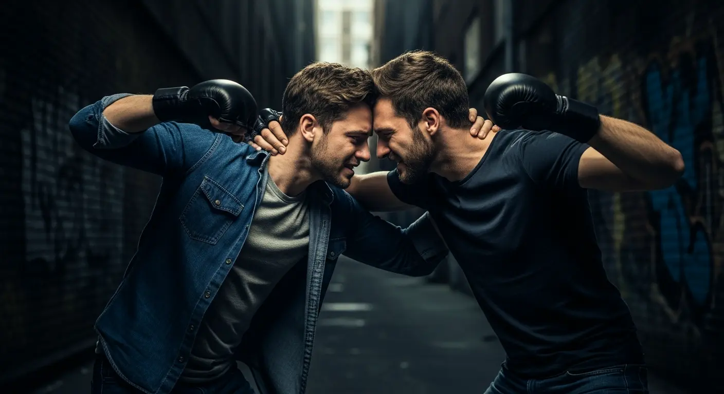 Mit einem Freund oder geliebten Menschen kämpfen