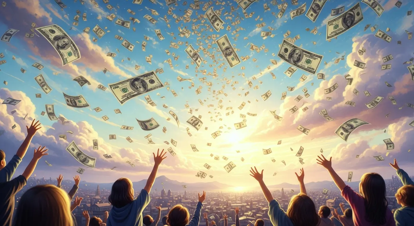 Geld, das vom Himmel regnet