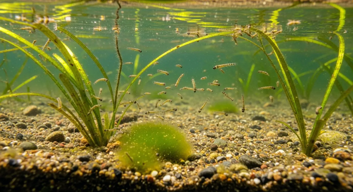 Mosquito Larvae or Breeding Ground
