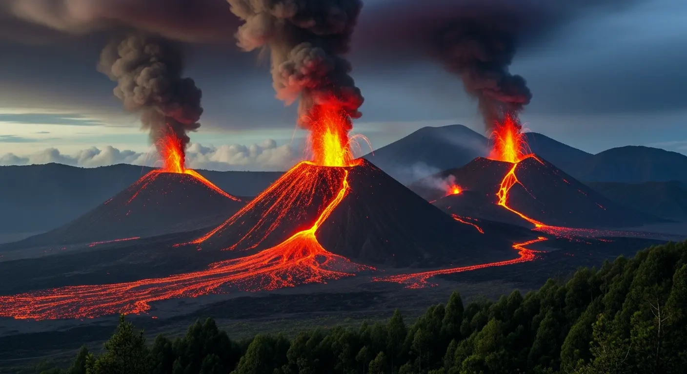 Múltiples Volcanes en Erupción Simultáneamente