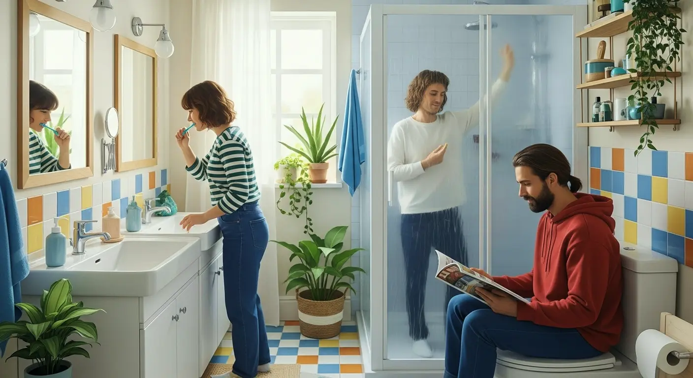 Partager un toilette ou une salle de bains avec d'autres