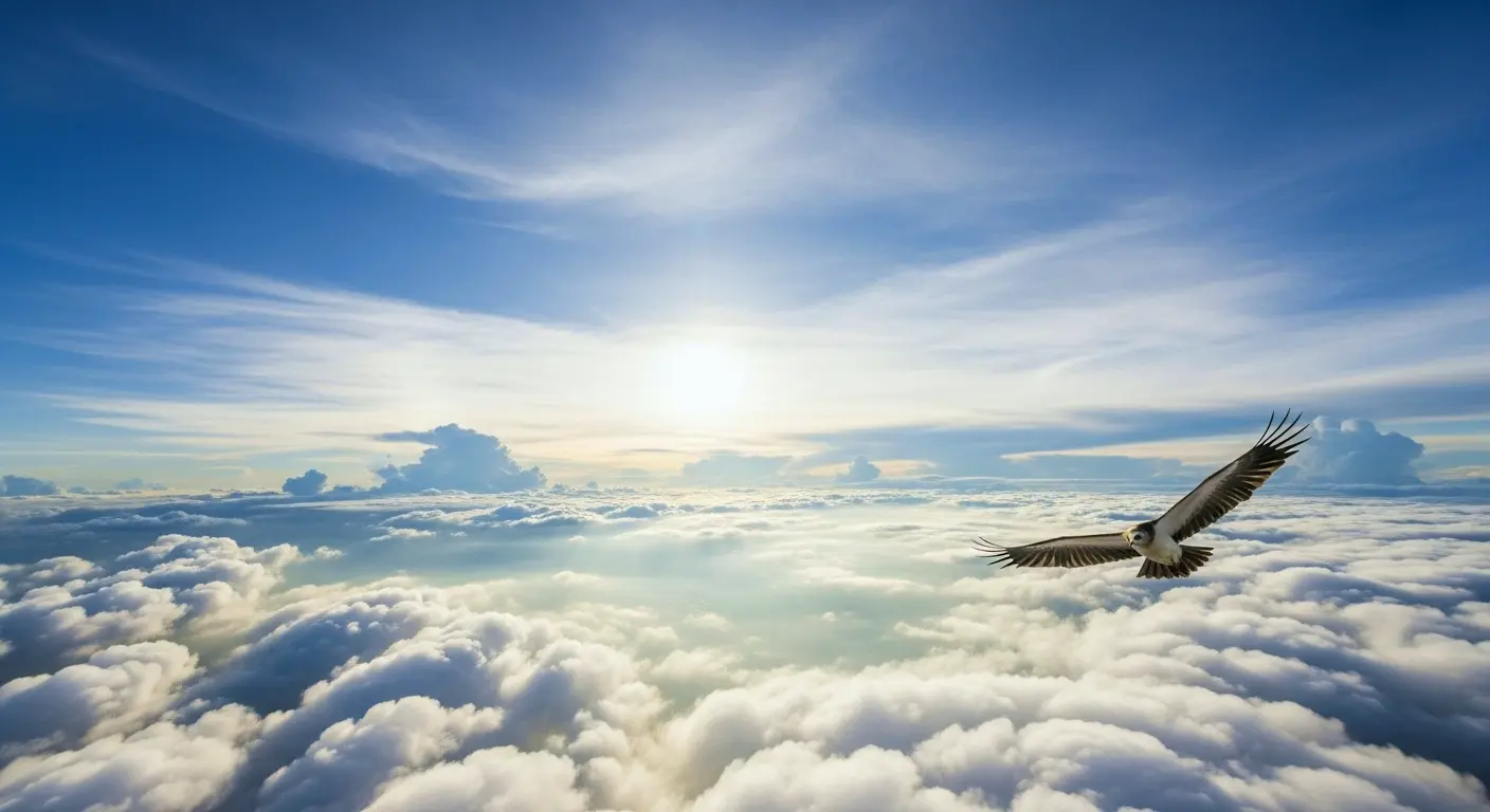 Survoler haut au-dessus des nuages