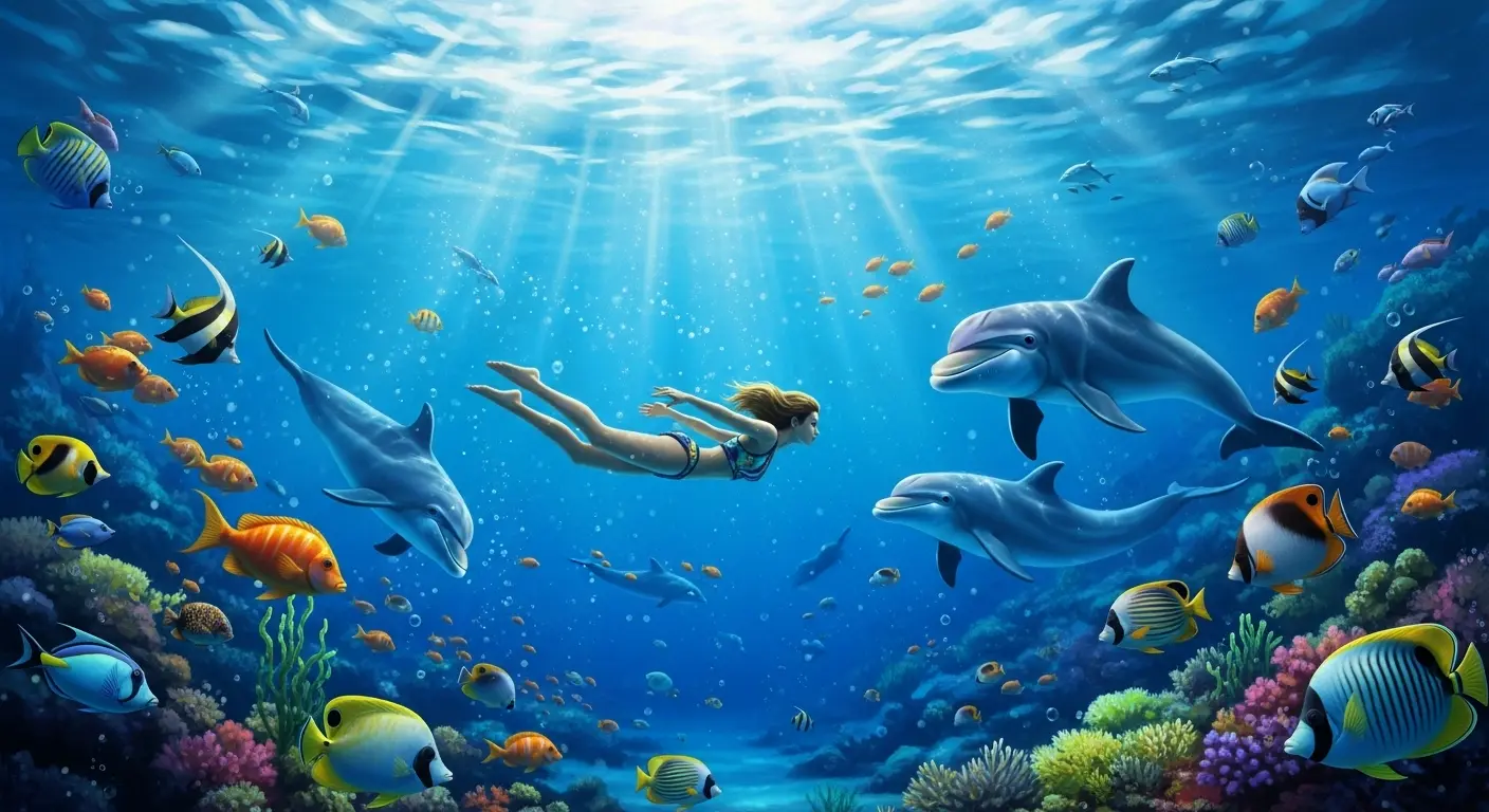 Úszás halakkal vagy delfinekkel