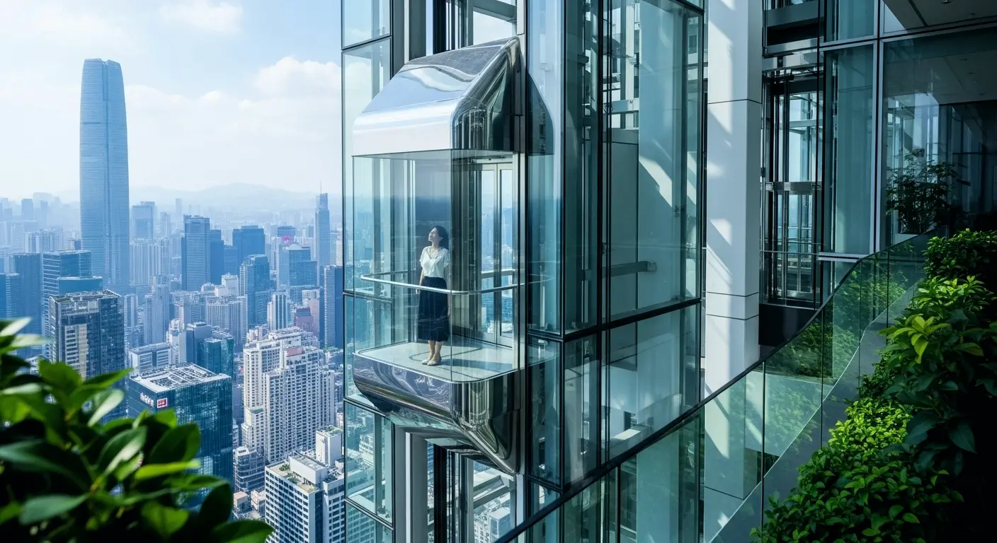 Ascenseur transparent ou en verre