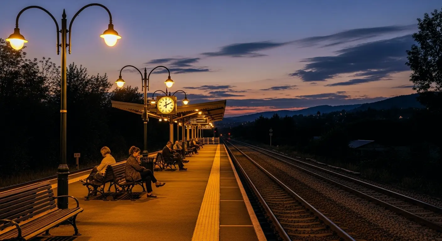 Esperando en una estación de tren