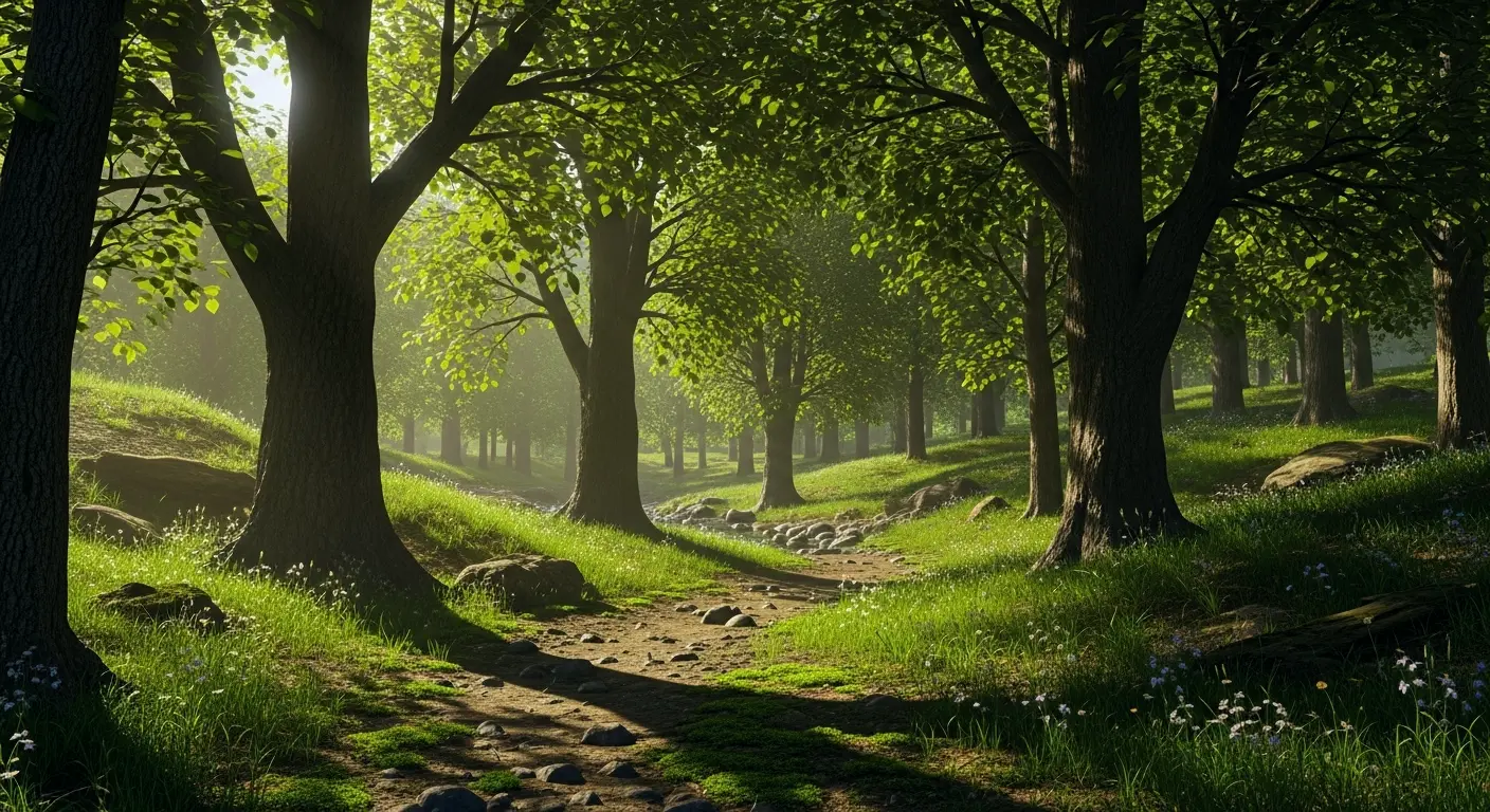 Caminhando por uma Floresta Pacífica